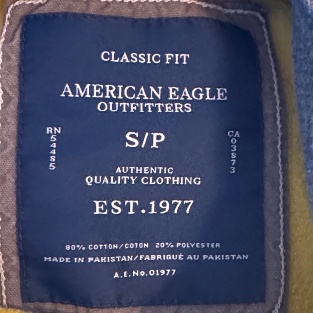 American Eagle Outfitters Classic Fit distressed yellow hoodie sweatshirt‎ S